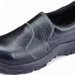 Udyogi Steel Toe Safety Shoes Low Ankle PU Sole Black Printed Leather Size UK 5, Edge Plus-image-6