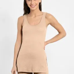 Jockey Beige Cotton Striped Thermal Camisole-image-52