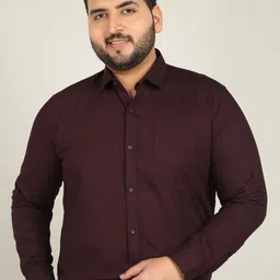 ADWYN PETER Men Plus Size Classic FitSpread Collar Solid Cotton Formal Shirt-image-29