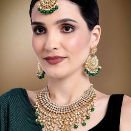 Peora Gold-Plated Kundan Jewellery Set-image-44