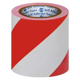 VCR 18 m x 144 mm Waterproof PVC Red & White Floor Marking Tape, 12 Rolls Per Pack-image-46