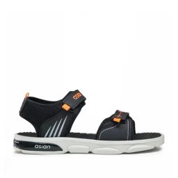 Asian Men VIRAT-02 SPL Orange & Black Sandals-image-9