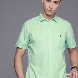 Louis Philippe Jeans Pure Cotton Slim Fit Opaque Casual Shirt-image-73