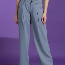 Kotty Blue Straight Fit High Rise Pants-picture-15