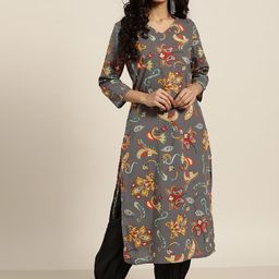Sangria Women Grey & Black Pure Cotton Printed Kurta with Salwar-picture-30