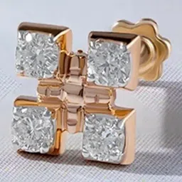 Mia by Tanishq Squared Sparkle Gold and Diamond Nose Pin for Women-image-28