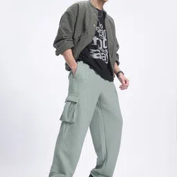 glitchez Men Carefree Cuts Textured Cargo Style Track Pants-picture-13