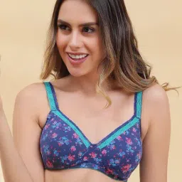 Clovia Blue Floral Print T-Shirt Bra-picture-27