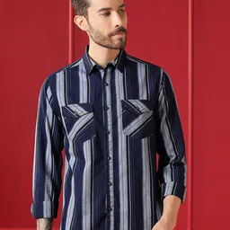 VALEN CLUB Men Striped Casual Shirt-picture-0