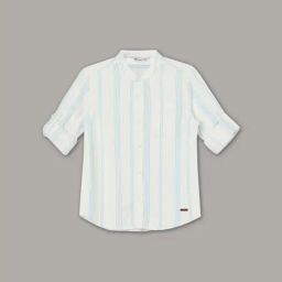 Fame Forever by Lifestyle Boys Blue Cotton Stripes Shirt-image-92