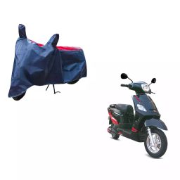 Auto Pearl Waterproof Two Wheeler Cover For Hero Electric Maxi (Red & Blue)-image-4