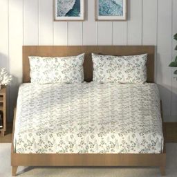 Nautica Raymarine Fair Green Cotton 160 TC King Bedsheet with 2 Pillow Covers-image-110