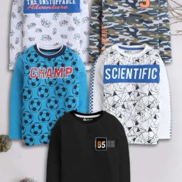 3PIN Boys Multi T-Shirt Pack of 5-image-87
