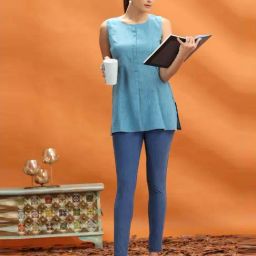 Cotton Culture Blue Cotton Regular Fit Kurtis-picture-48