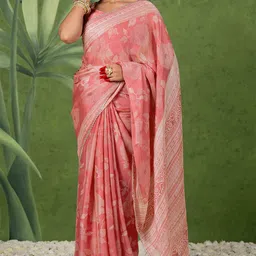 KALINI Floral Poly Chiffon Saree-image-67