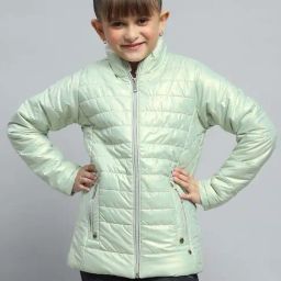 Monte Carlo Girls Pista Green Quilted Full Sleeves Jacket-image-4