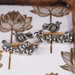SALTY Birds Shaped Ghungroo Melody Drop Earrings-55