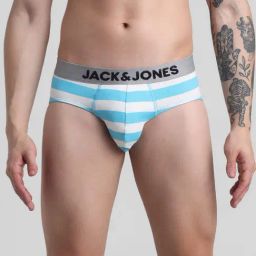 Jack & Jones Blue Striped Briefs-image-55