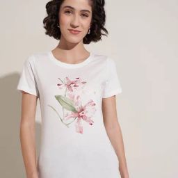 Honey by Pantaloons Bright White Print T-Shirt-image-101