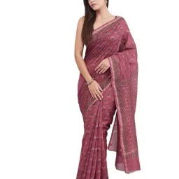 Fabindia Wine Printed Saree-picture-35