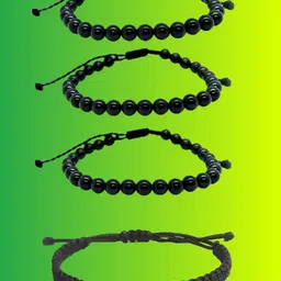 Dynamic Retail Global Men Set of 4 Beaded Stainless Steel Wraparound Bracelet-image-8