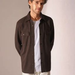 SELECTED HOMME Brown Regular Fit Overshirt-image-85