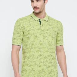 Duke Apple Green Slim Fit Printed Polo T-Shirt-image-17