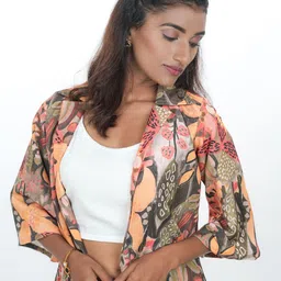 GO BOUJEE Printed Top With Palazzo With Shrug Co-Ords image 2