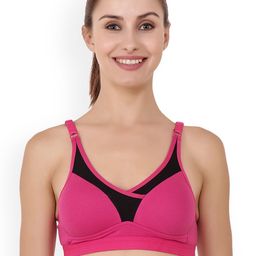 Floret Magenta Solid Non-Wired Heavily Padded Sports Bra T3001_Magenta-17