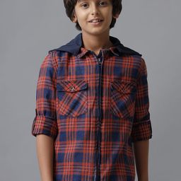 UNDER FOURTEEN ONLY Boys Tartan Checks Opaque Checked Casual Shirt-image-26