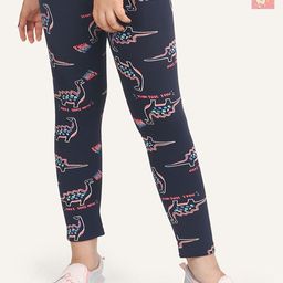 ariel Girls Pack Of 2 Printed Cotton Ankle-Length Leggings-image-14
