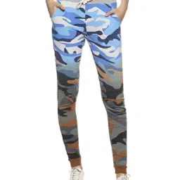 Campus Sutra Light Blue & Brown Camo Print Joggers-67