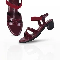 Dollphin Red Block Heels-54