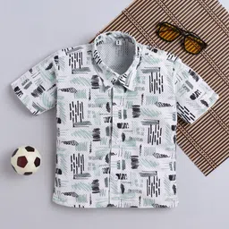 BAESD Boys Printed Spread Collar Half Sleeves Cotton Shirt-image-40