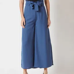 Miss Chase Blue Relaxed Fit Trousers-picture-10