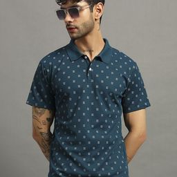 Nins Moda Men Printed Polo Collar T-shirt-image-74