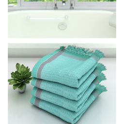 Athom Living 100% Premium Cotton Bath Towel Pack Of 4 - Green-image-39