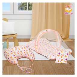 SafeChamp Lite Air Baby Bedding Set with Pillow And Feeding Pillow Combo - Orange-picture-7