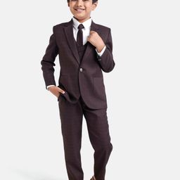 Robo Fry Full Sleeves Party Suit Solid- Maroon-image-10