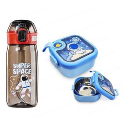 FunBlast Astronaut Theme Lunch Box and Water Bottle for School Kids-4