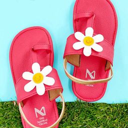 The Madras Trunk Flower Applique Detailed Sandals - Pink-image-90