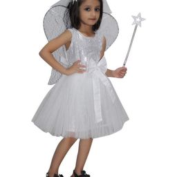 Kaku Fancy Dresses Christmas Theme Sleeveless Fairy Costume Set - White-image-28