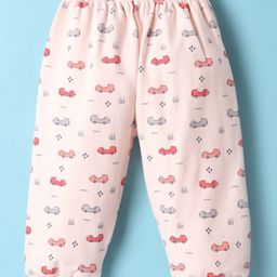 Tango Interlock Knit Full Length Lounge Pant With Car Print - Peach-picture-18