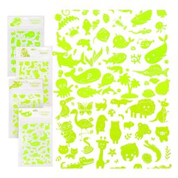 FunBlast Bird & Animal Theme Glow in The Dark Theme Aesthetic Stickers Pack of 4-18