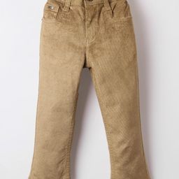 Noddy Solid Bell Bottom Boot Cut Pant - Khaki-image-90