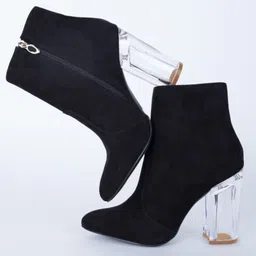 Shoetopia Solid Zipper Closure Boots - Black-picture-5