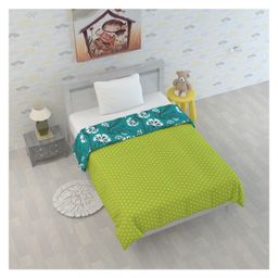Divine Casa Micro Polyester Dohar For Toddler Upto 4 Years - White & Light Green image 2
