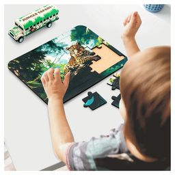 Shinsei Wild Wonders 2 in 1 Jungle Safari Bus & Lion Jigsaw Puzzle 20 Pieces - Multicolor image 2