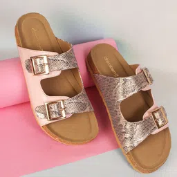 DressBerry Women Open Toe Flats with Buckles-43