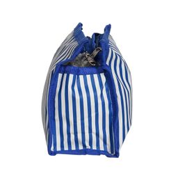 Kuber Industries Lining Print PVC Toiletry Bag For Home & Travelling With 3 Main Zipper,Blue, 54KM4350 image 4